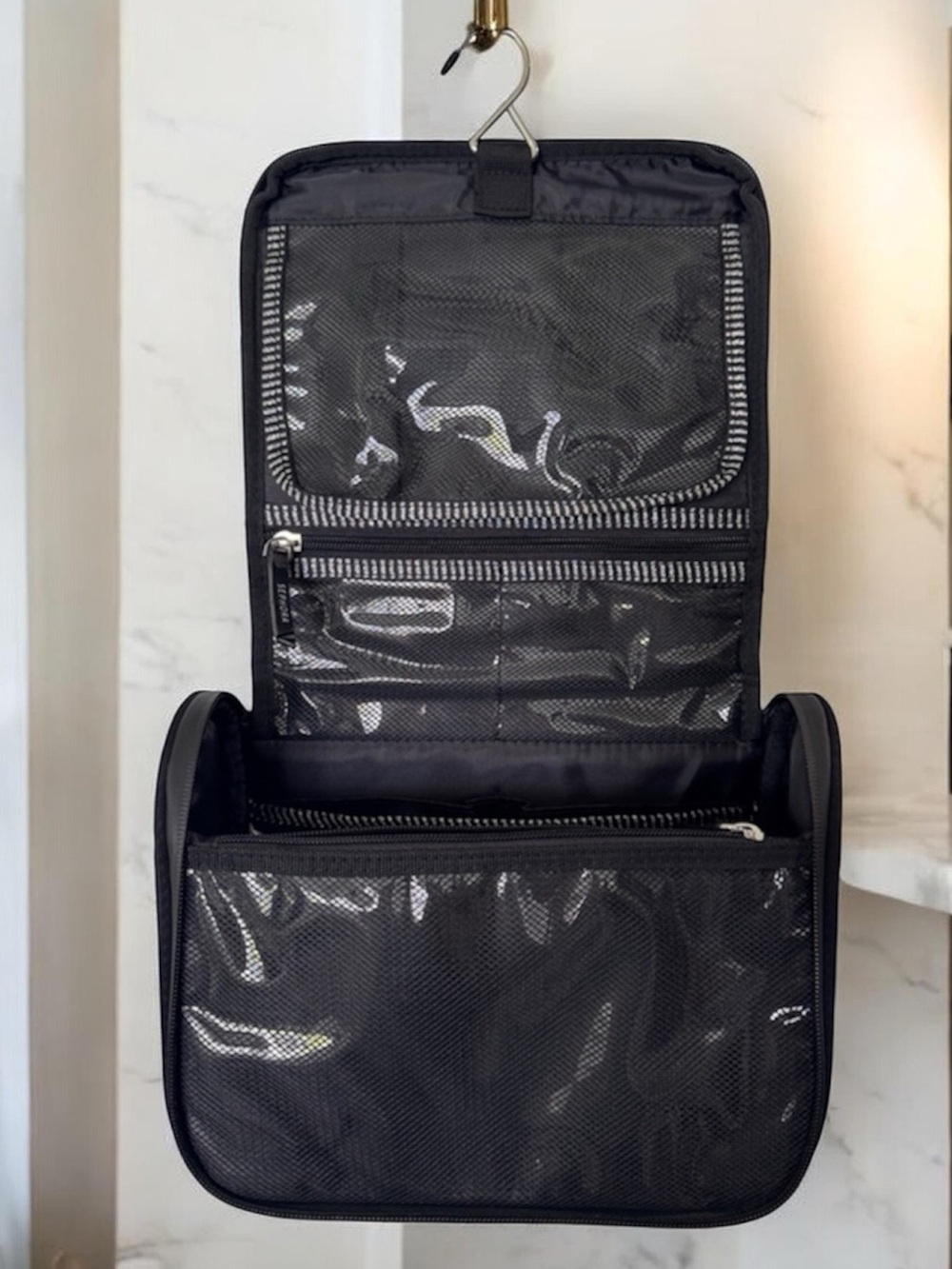 NWOT Sephora Collection Black Hanging Makeup Cosmetic Toiletry Bag with Handle